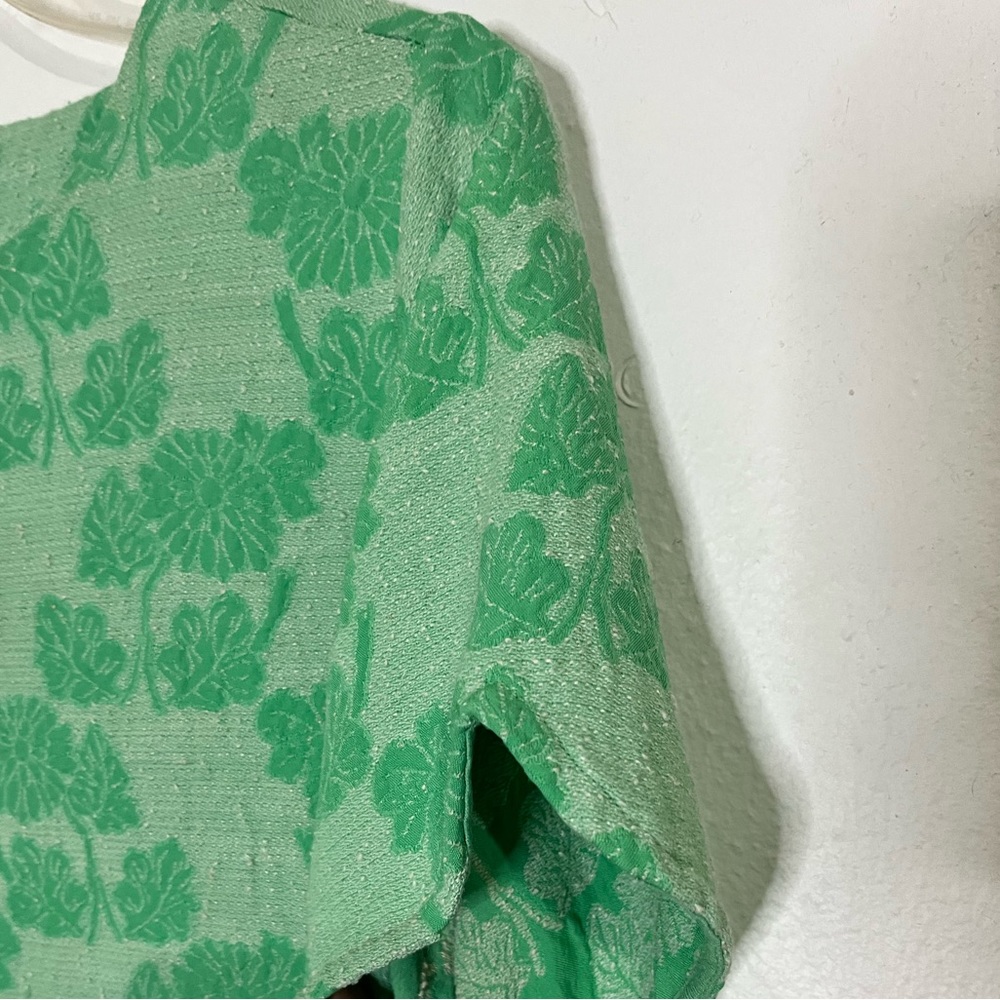 Zara green “tapestry” top